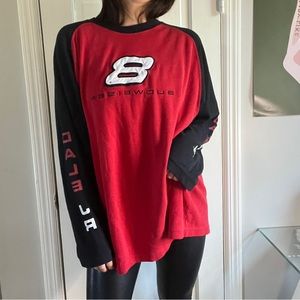 Vintage NASCAR Dale Budweiser Long Sleeve race car T-shirt size L knit